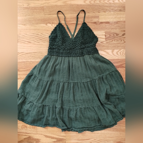 aerie Dresses & Skirts - Aerie Green Dress Cotton Blend Small